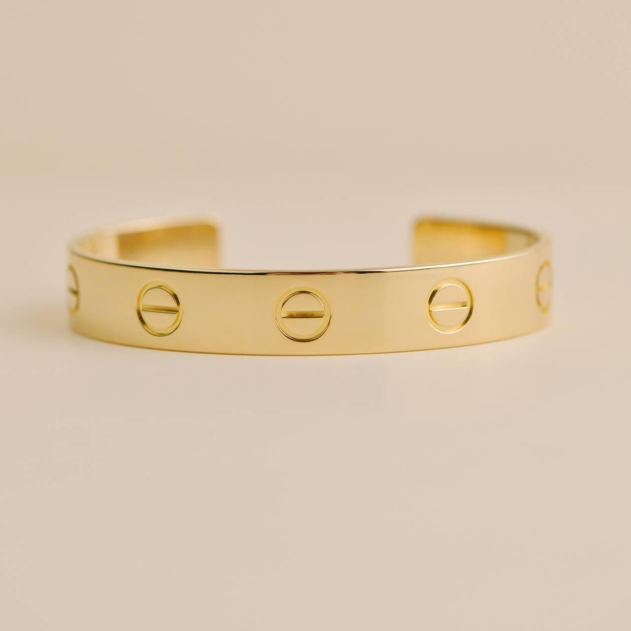 Cartier Love Armreif 18k Gelbgold Wild XL Größe 19 im Zustand „Hervorragend“ im Angebot in Banbury, GB