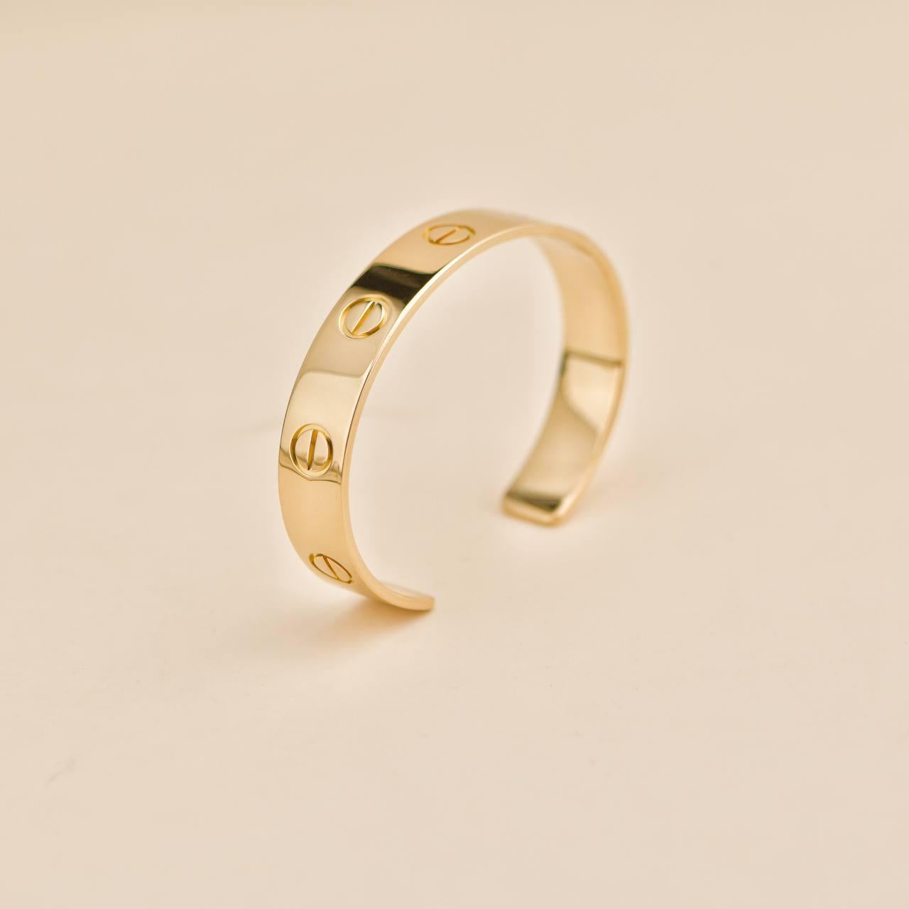 Cartier Love Armreif 18k Gelbgold Wild XL Größe 19 im Angebot 1
