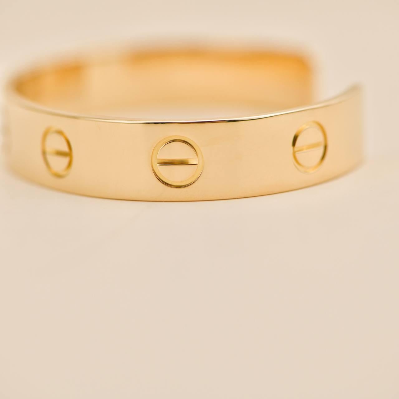 Cartier Love Armreif 18k Gelbgold Wild XL Größe 19 im Angebot 2