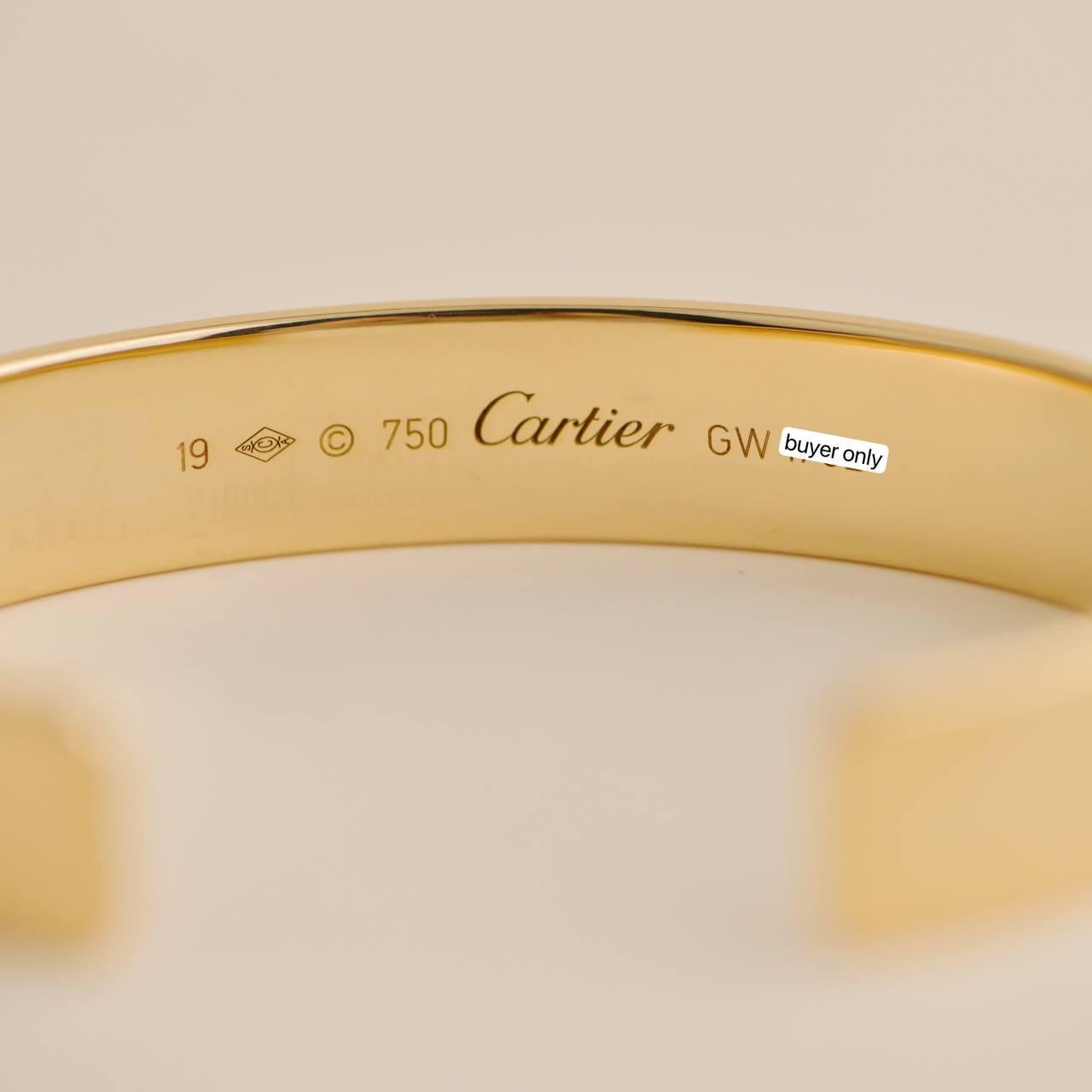 Cartier Love Armreif 18k Gelbgold Wild XL Größe 19 im Angebot 3