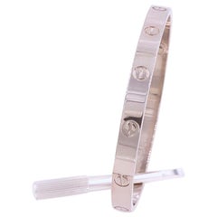 Cartier Love Bangle Bracelet 18 Karat White Gold COA Box New Style Receipt