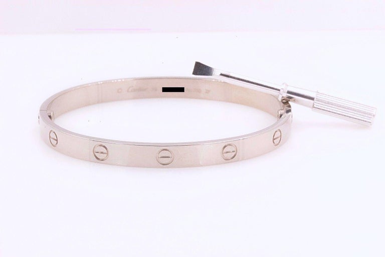 Cartier Love Bangle Bracelet 18 Karat White Gold Coa Box New Style Receipt For Sale At 1stdibs Cartier Love Bracelet Receipt Cartier Receipt Cartier Bracelet