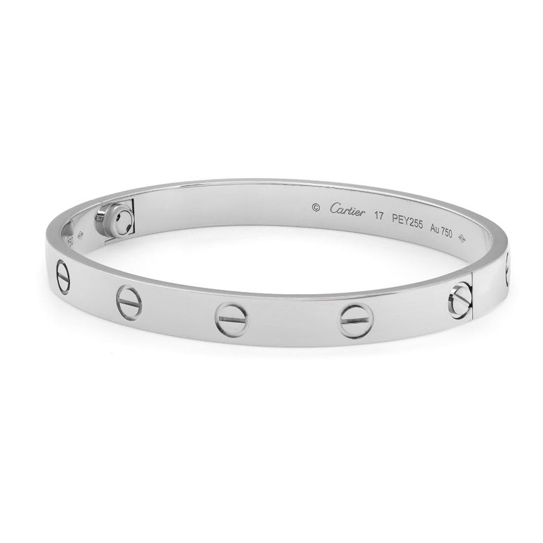 Cartier Bracelet jonc Love en or blanc 18 carats, style nouveau, taille 17  sur 1stDibs