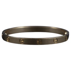 Cartier LOVE Bangle Bracelet 18K Yellow Gold Size 18 Box Papers Screwdriver