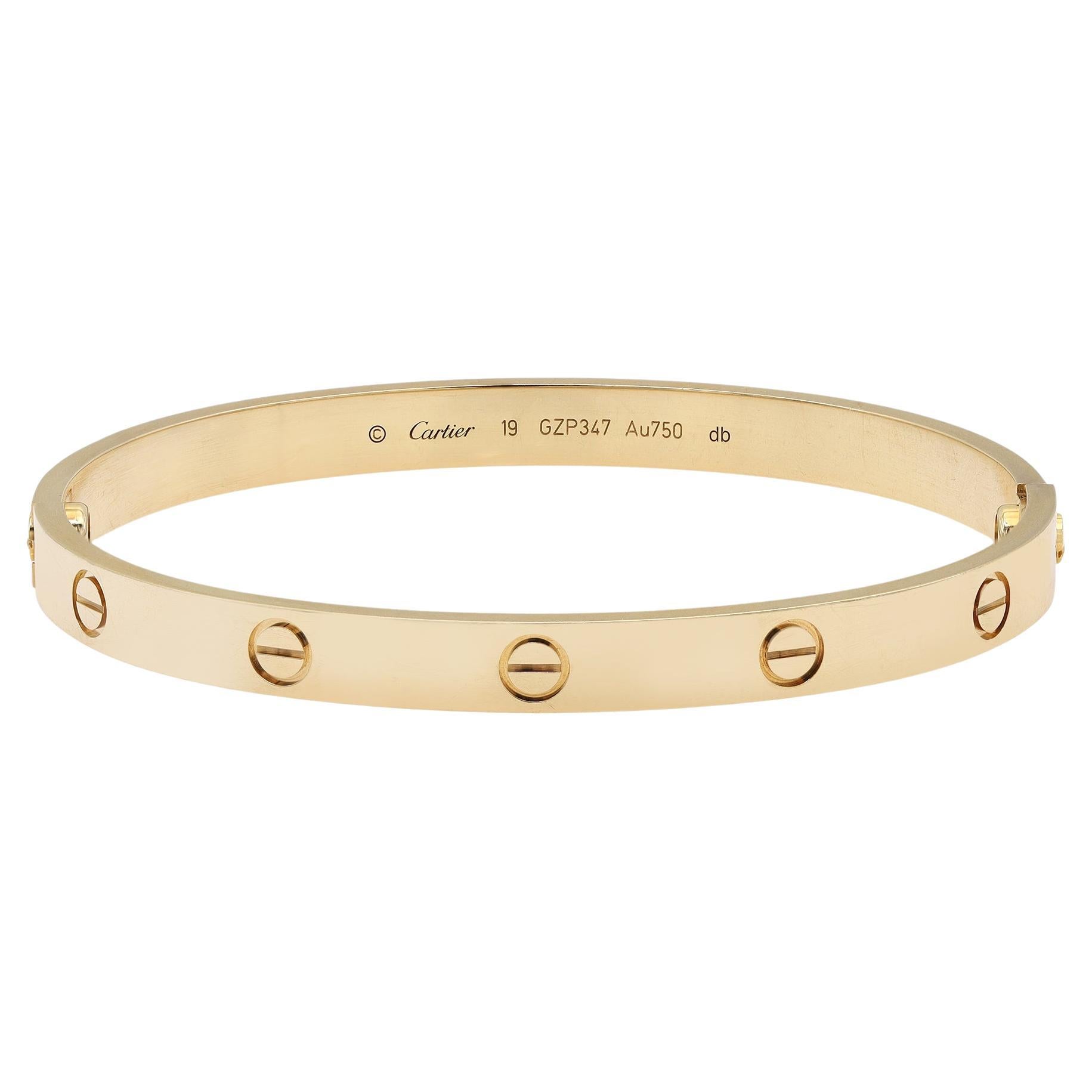 Cartier Love Bangle Bracelet 18K Yellow Gold