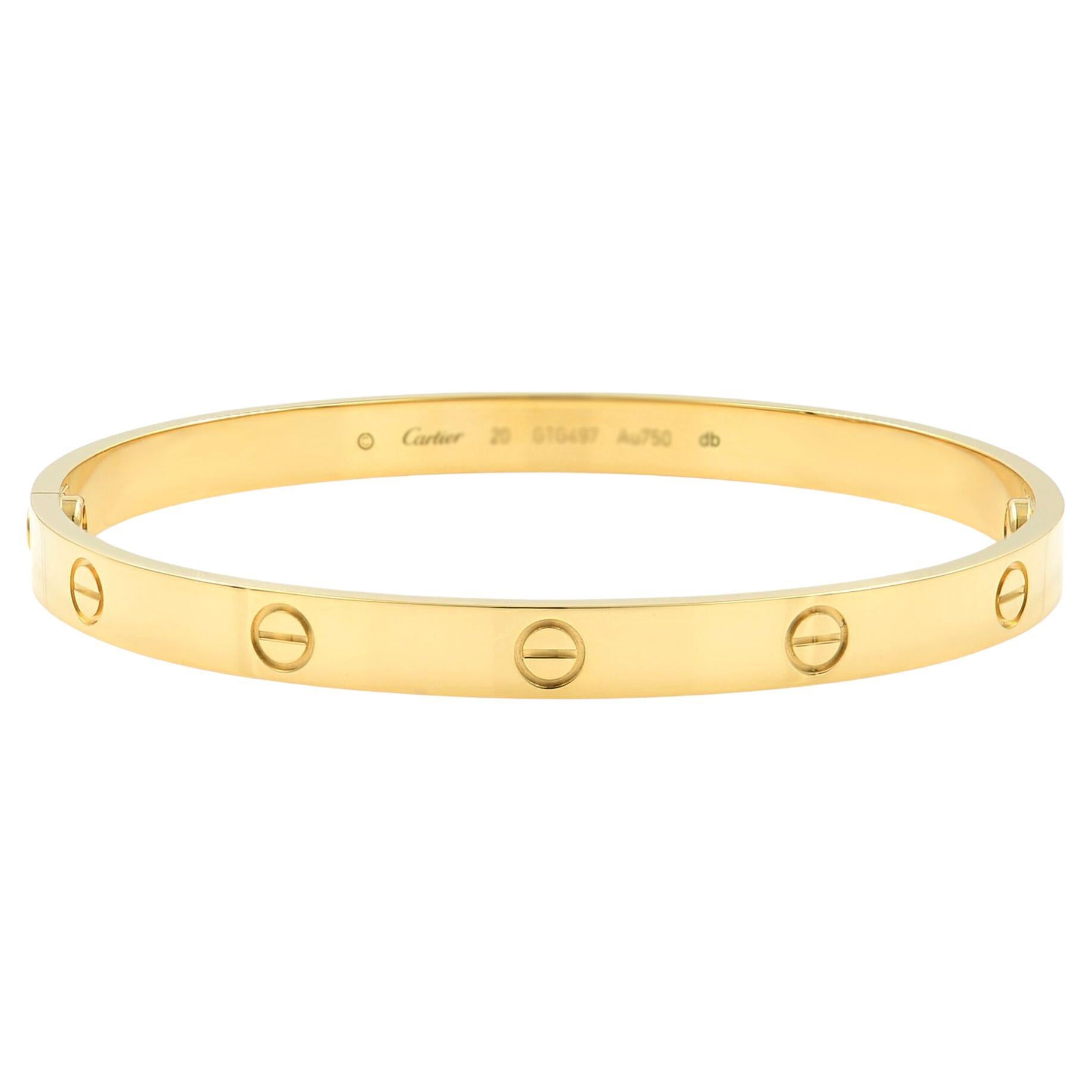 Cartier Love Yellow Gold Bangle Bracelet at 1stDibs