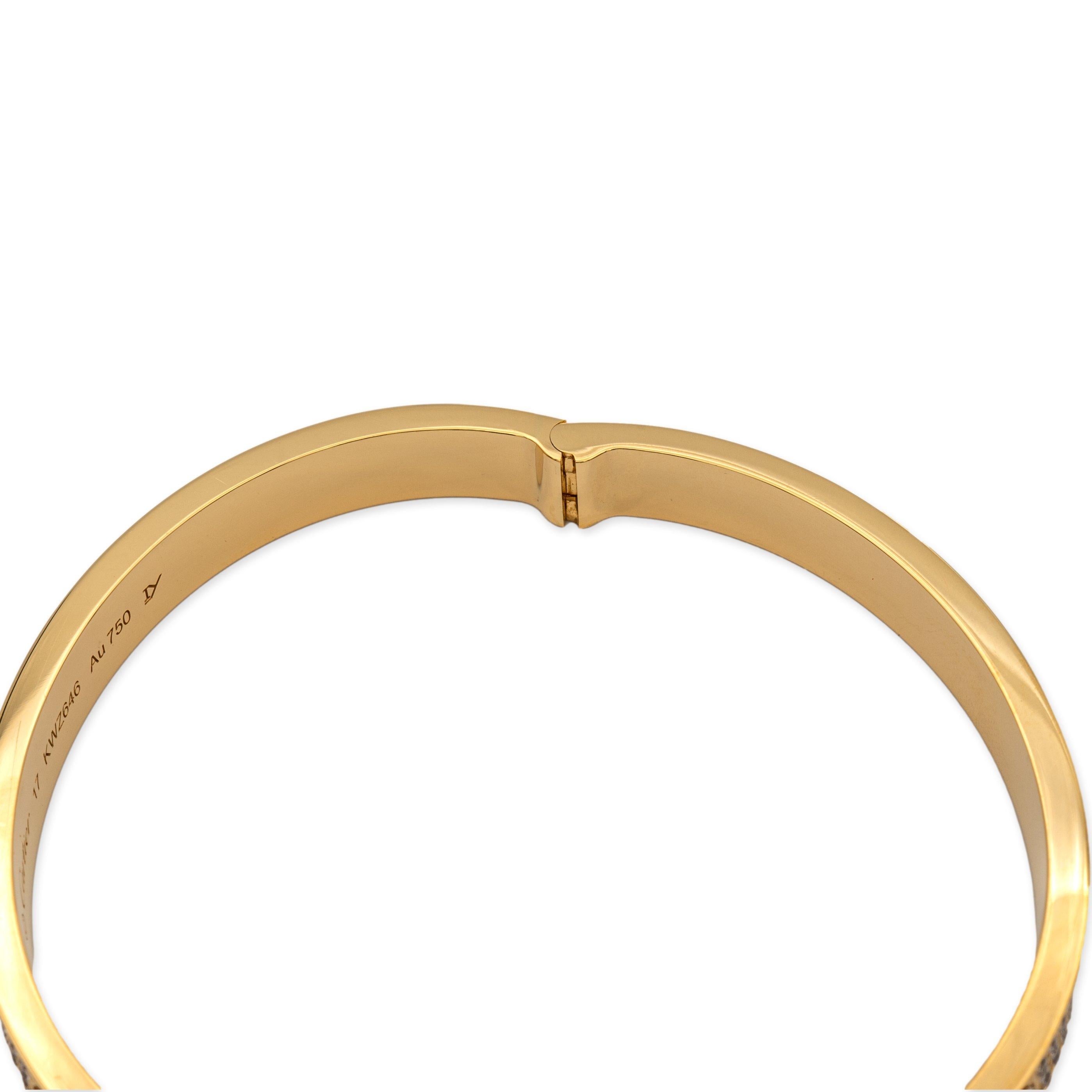 Modern Cartier Love Bangle Bracelet Diamond Paved 18k Yellow Gold