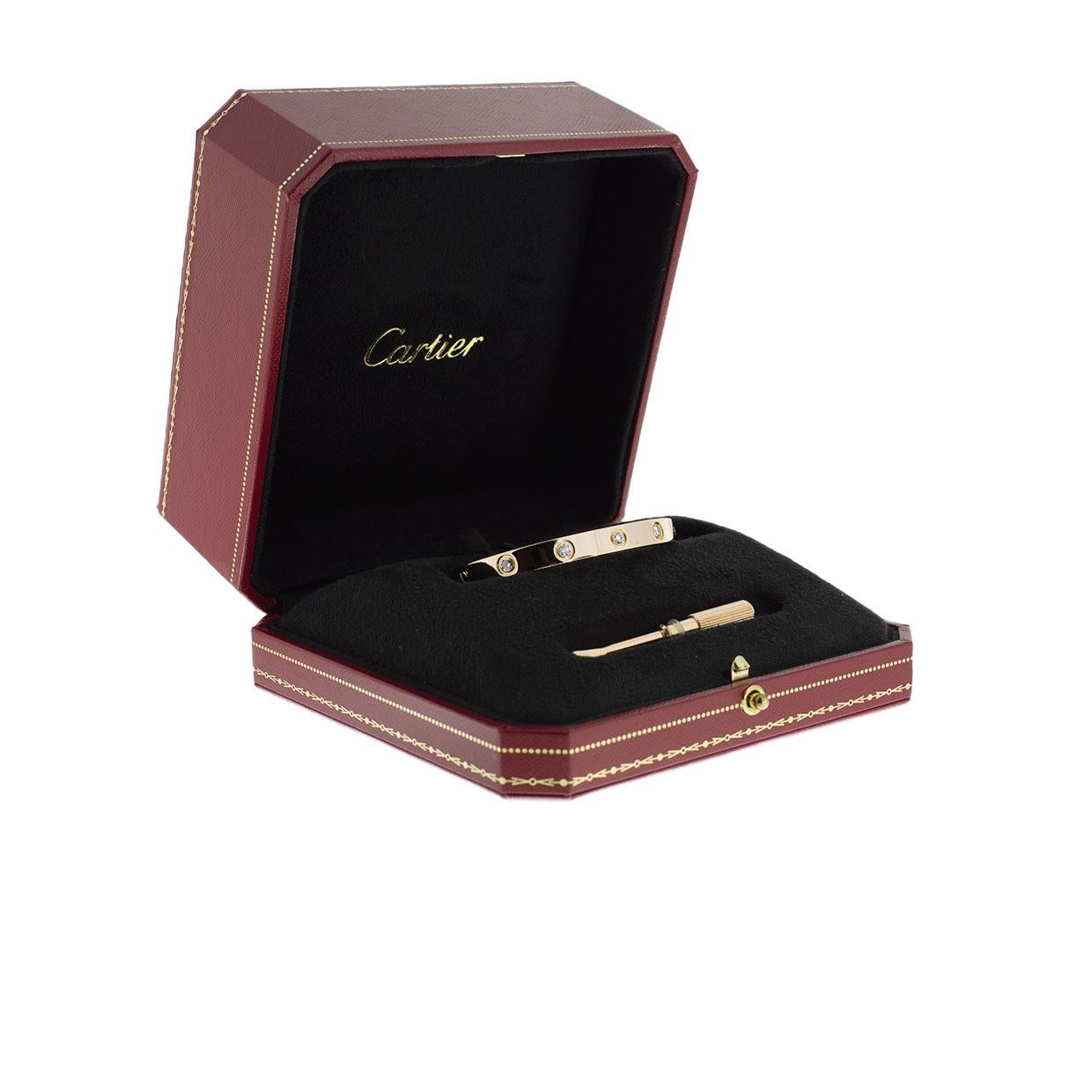 Cartier Love Bangle Bracelet in 18 Karat Rose Gold with Full Diamonds B6040616 1