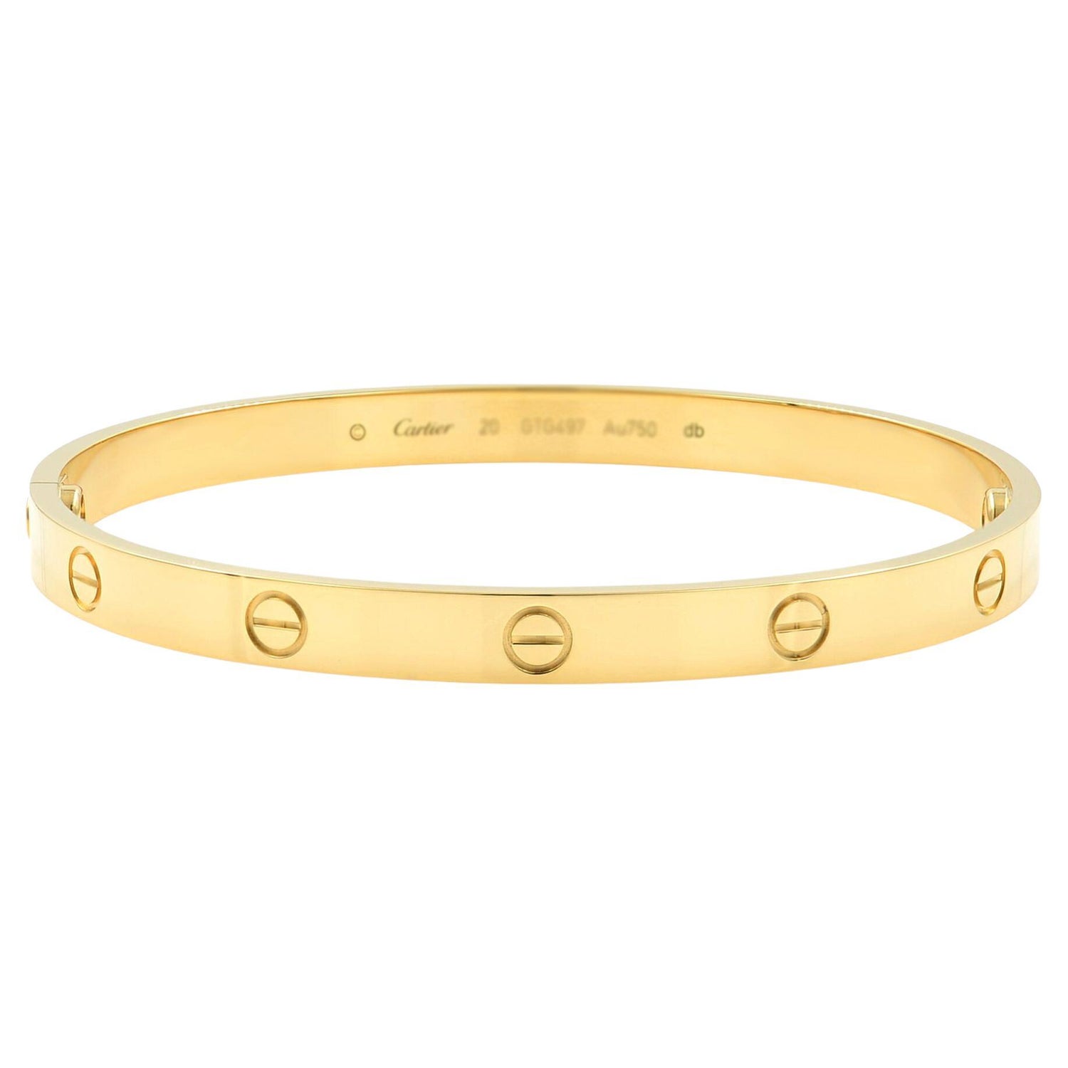 Cartier Bracelet Love en or jaune 18 carats Système à vis ancienne sur  1stDibs
