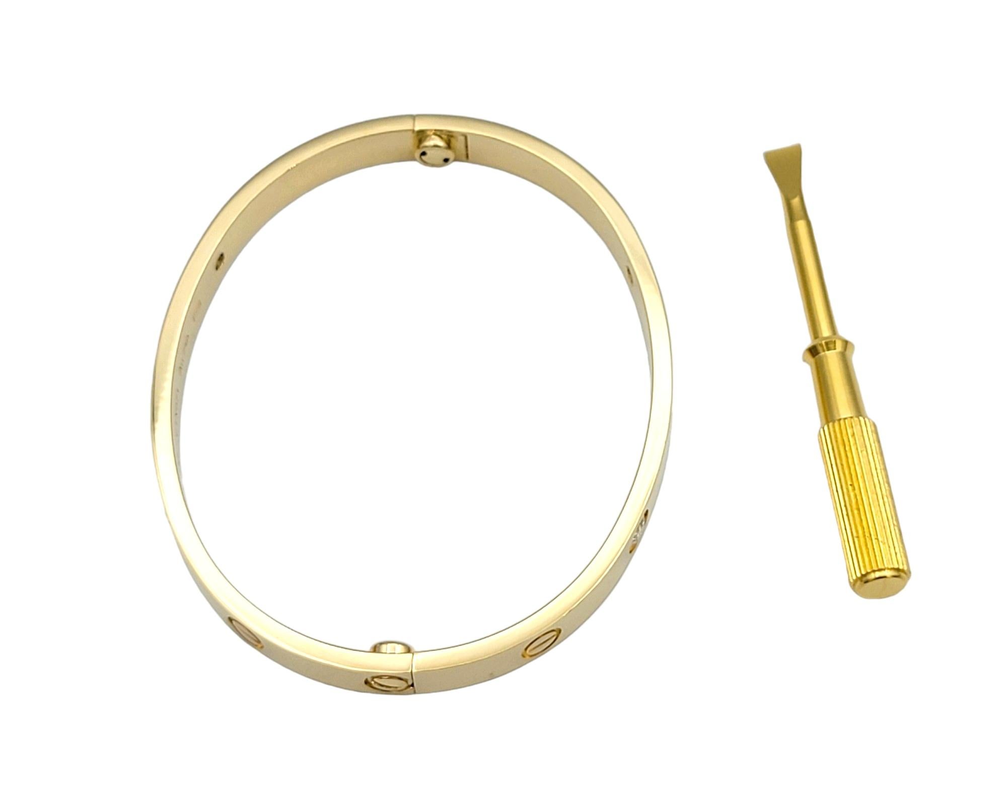 Cartier Love Armreif aus 18 Karat Gelbgold mit 4 runden Diamanten im Zustand „Gut“ in Scottsdale, AZ
