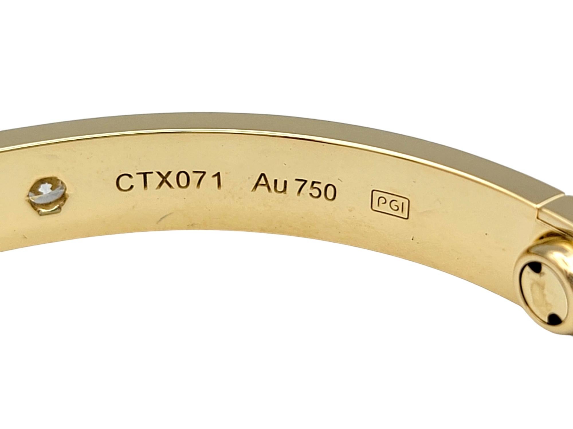 Cartier Love Armreif aus 18 Karat Gelbgold mit 4 runden Diamanten 1