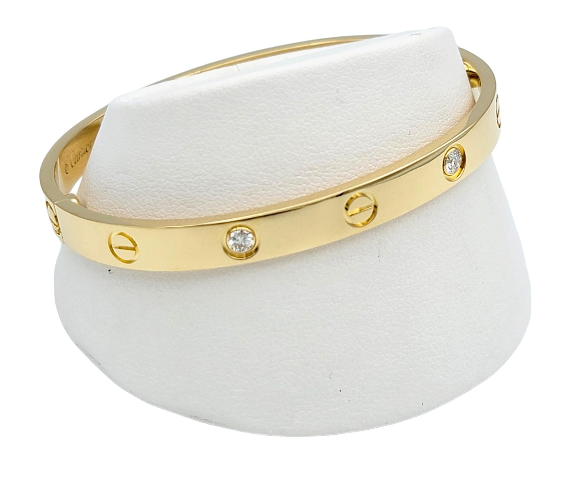 Cartier Love Armreif aus 18 Karat Gelbgold mit 4 runden Diamanten 2