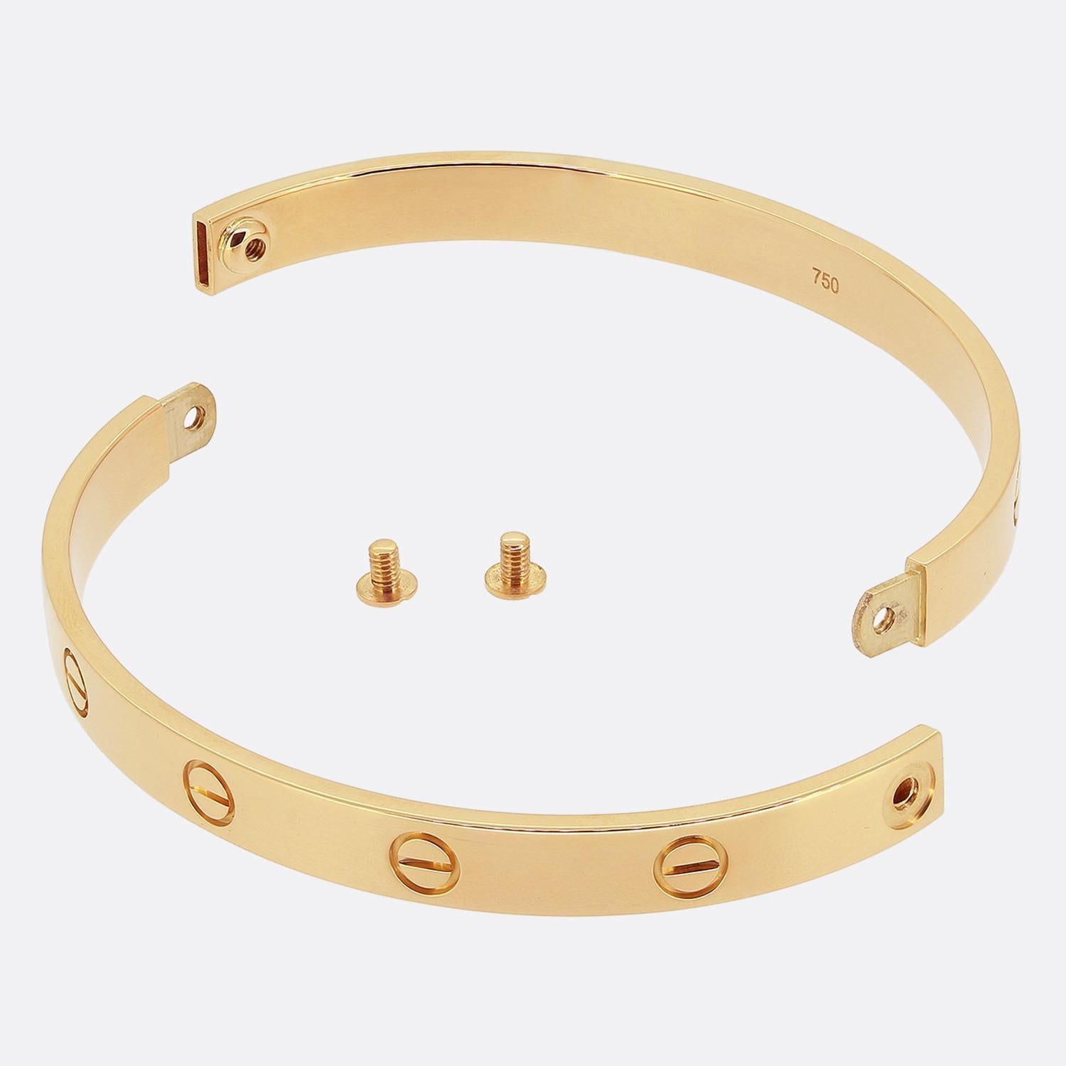 Cartier LOVE Bangle Classic Model Size 19 In Excellent Condition In London, GB