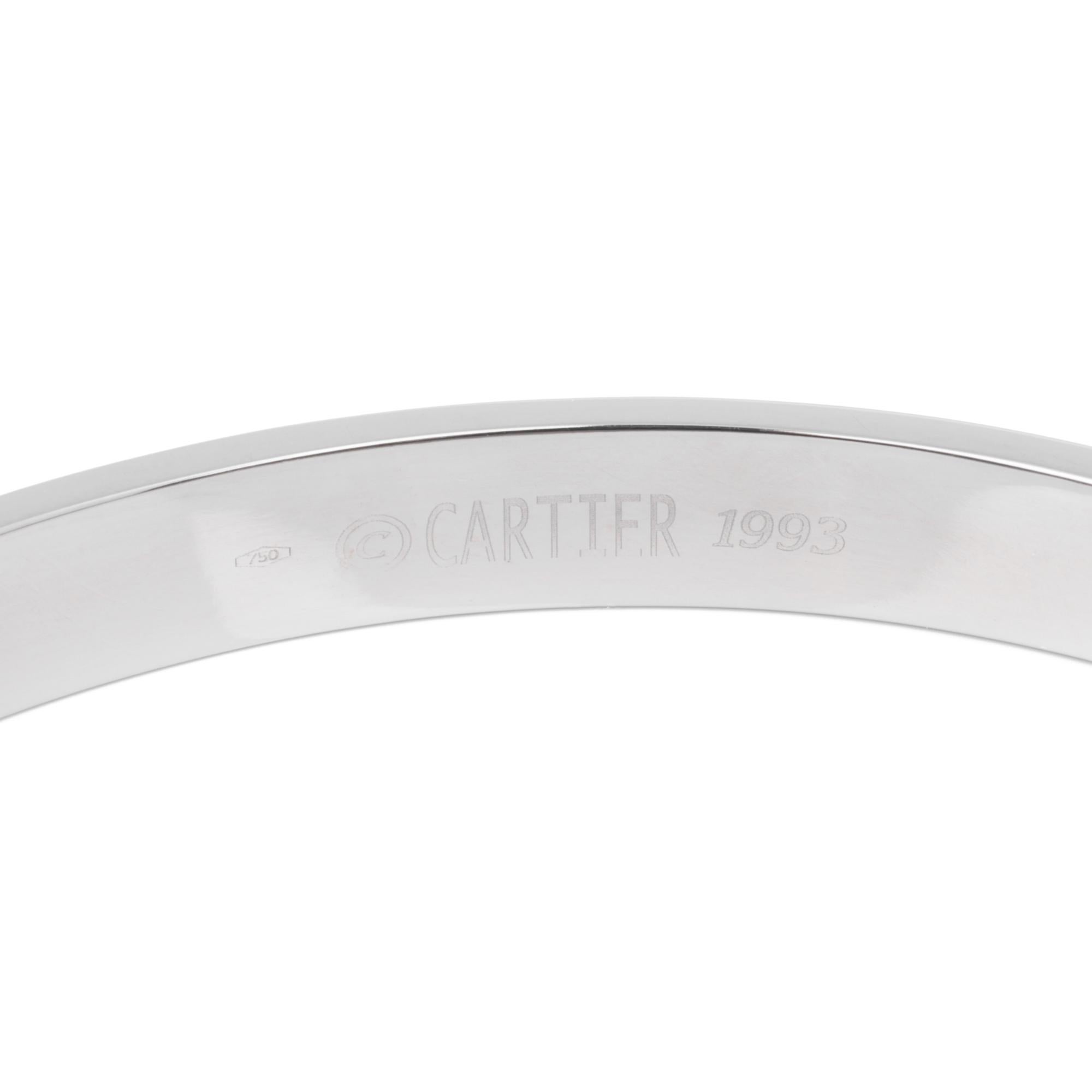 Cartier Bracelet jonc Love en or blanc 18 carats Unisexe en vente