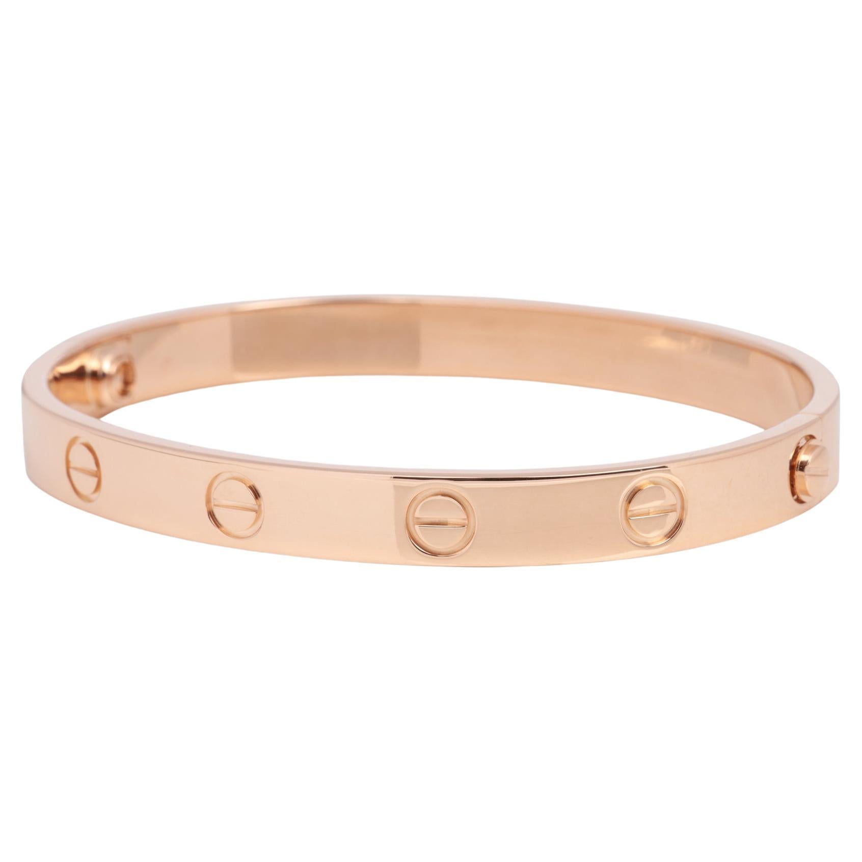 Cartier 18ct Rose Gold Love Bangle For Sale