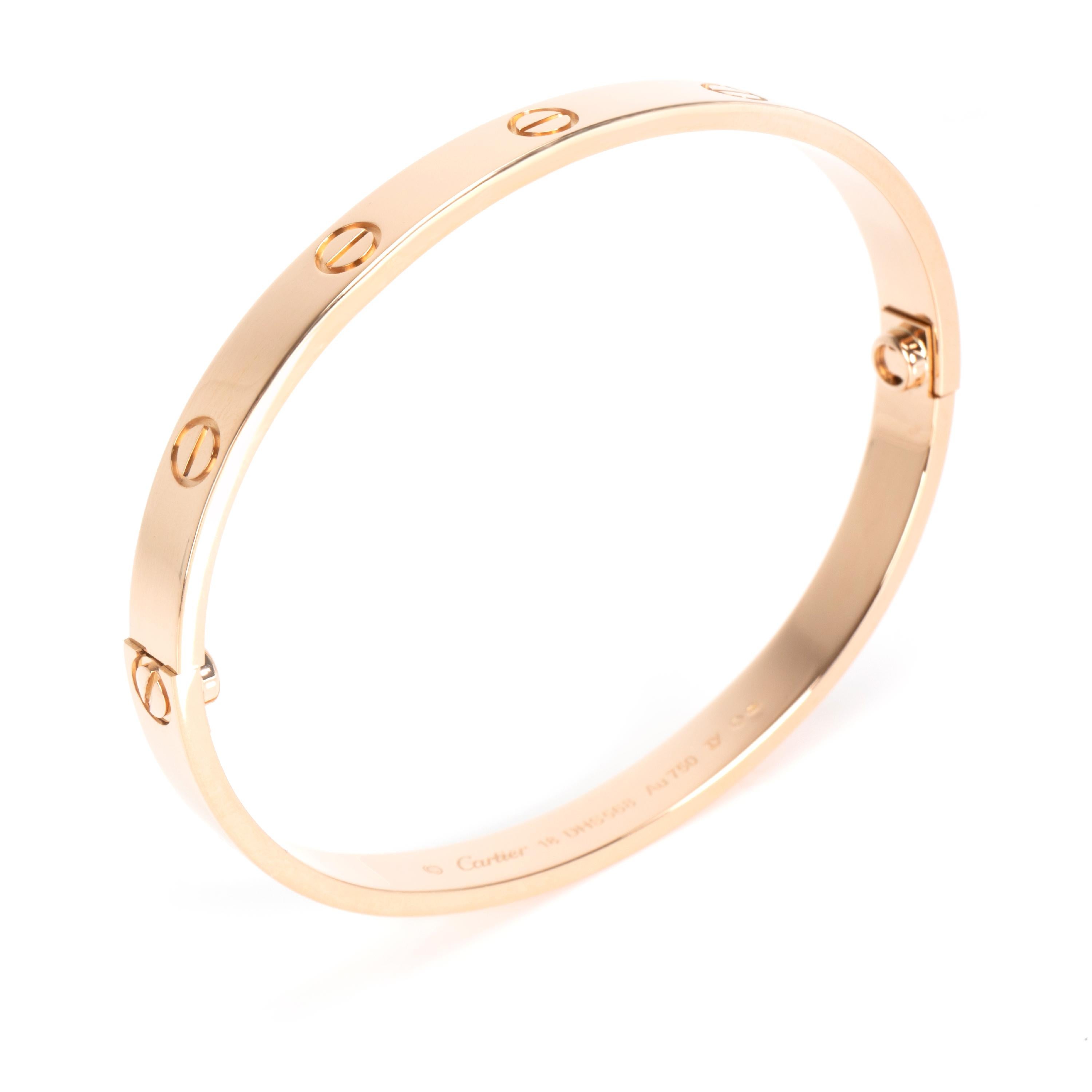 Cartier Love Bangle in 18 Karat Rose Gold In Excellent Condition In New York, NY