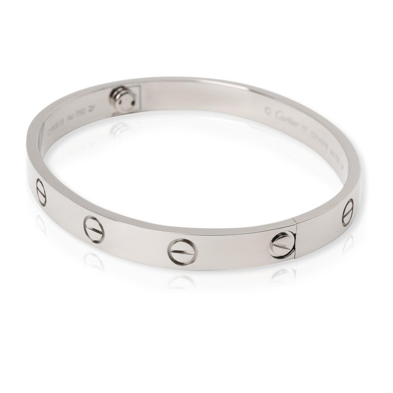 Cartier Love Bangle in 18 Karat White Gold For Sale at 1stDibs