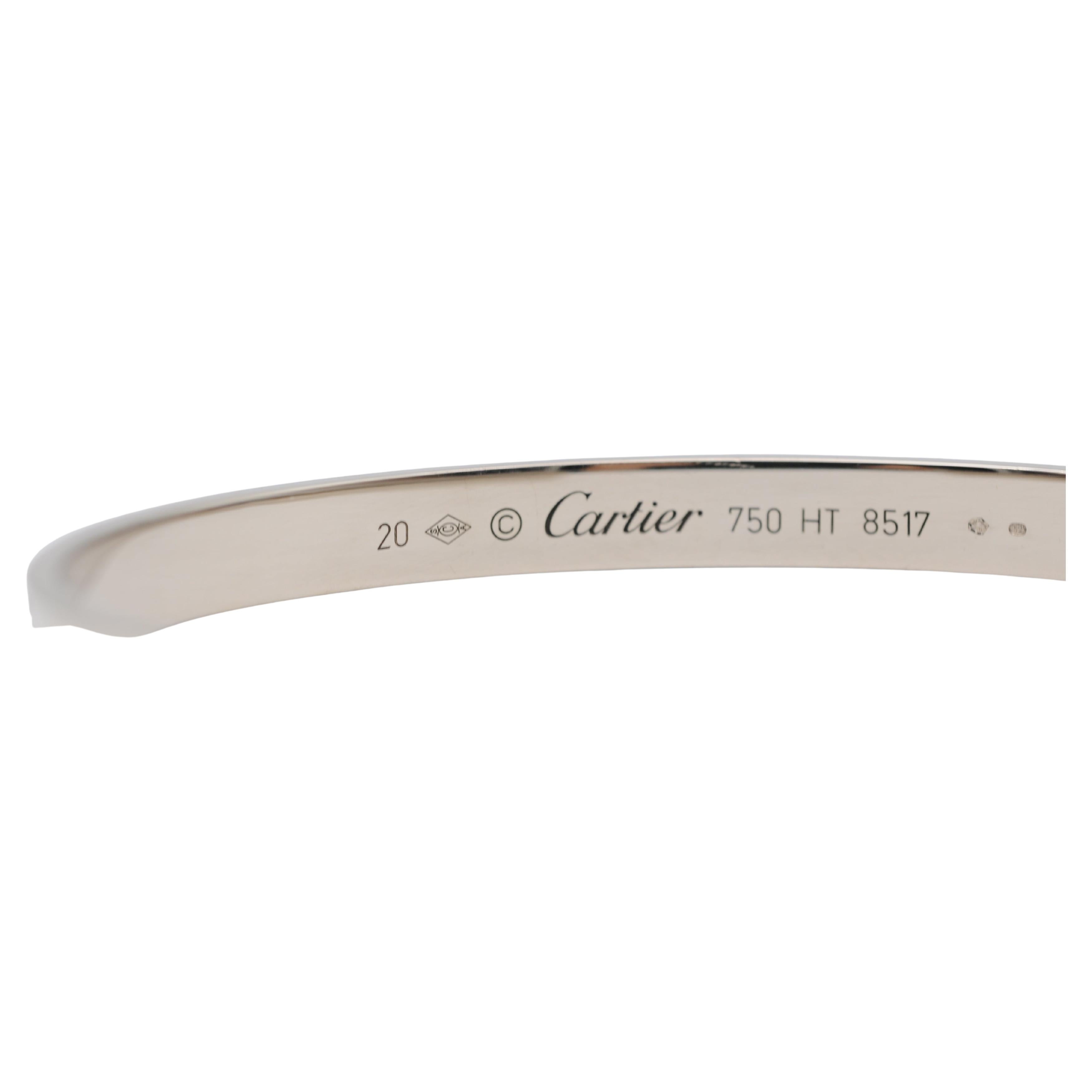 Bracelet Love de Cartier en or blanc, 27.8g en vente 6