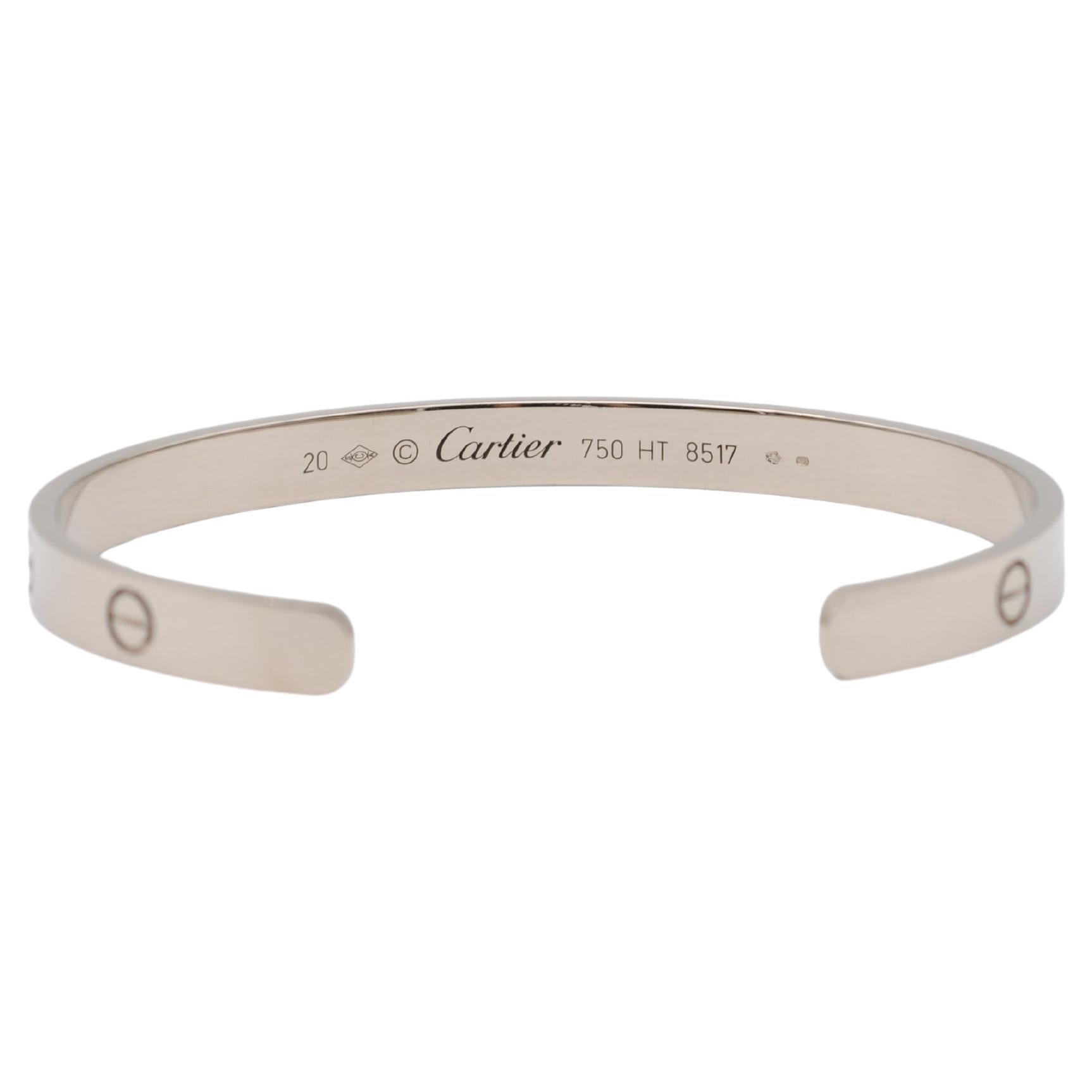 Bracelet Love de Cartier en or blanc, 27.8g Unisexe en vente
