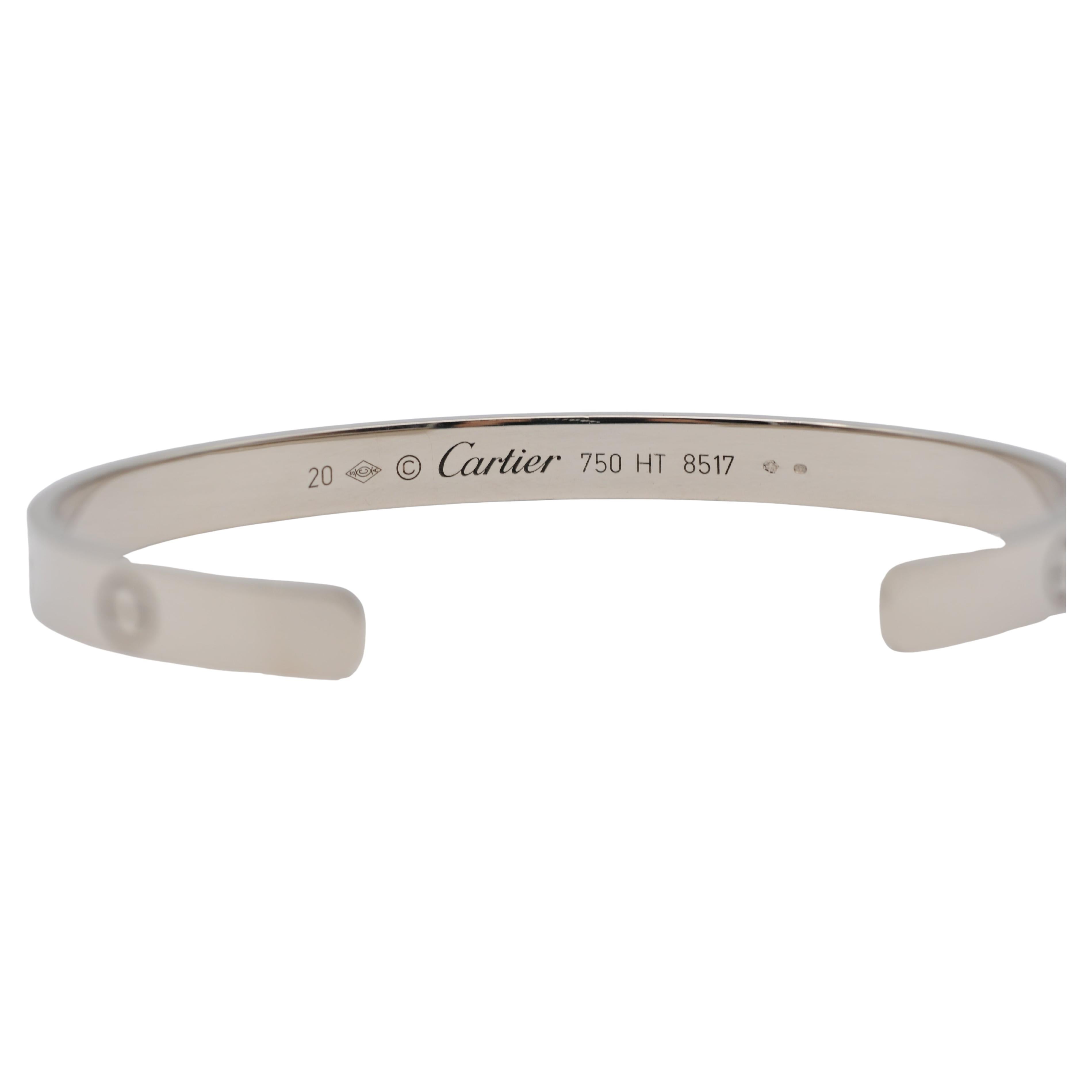 Bracelet Love de Cartier en or blanc, 27.8g en vente 3