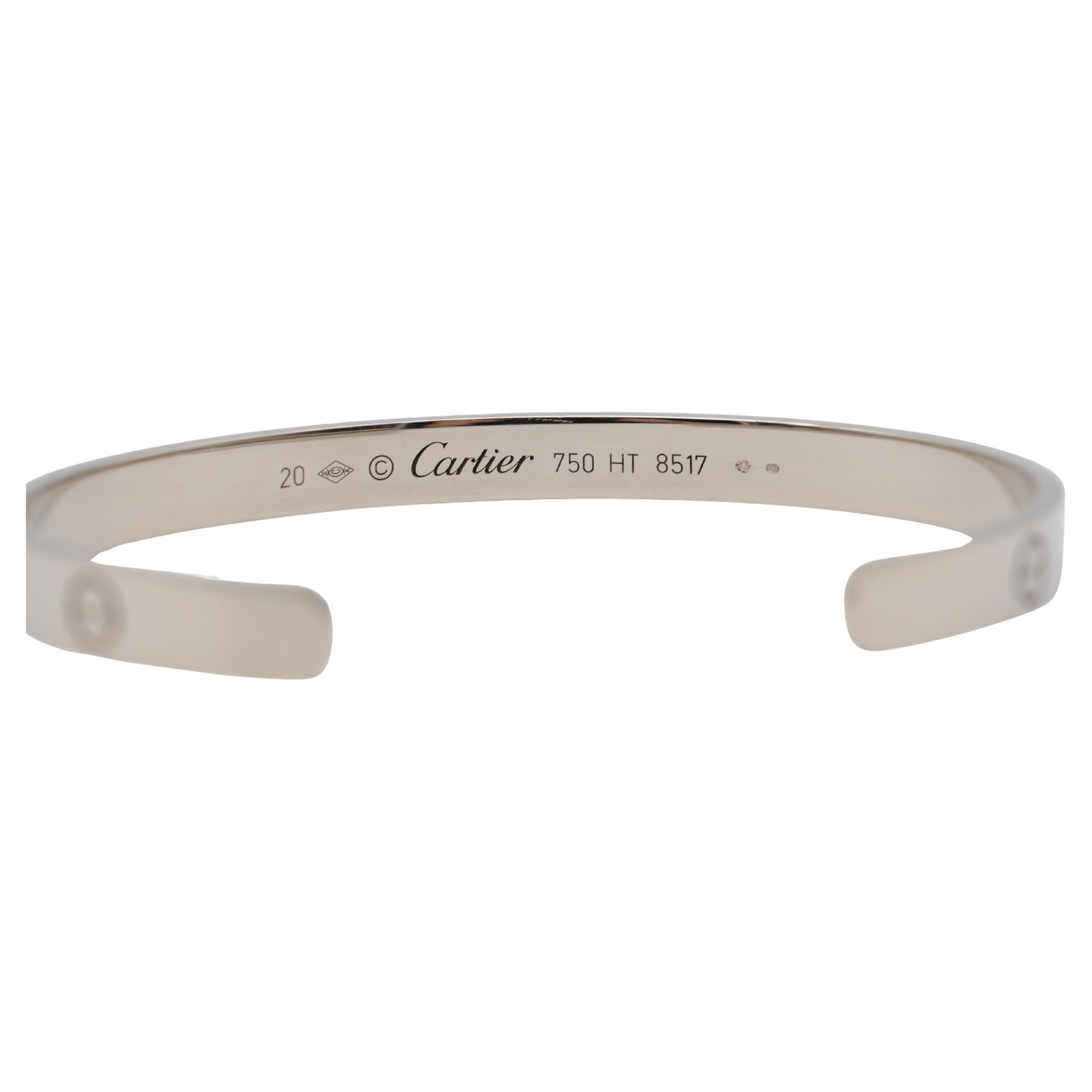 Bracelet Love de Cartier en or blanc, 27.8g en vente 4