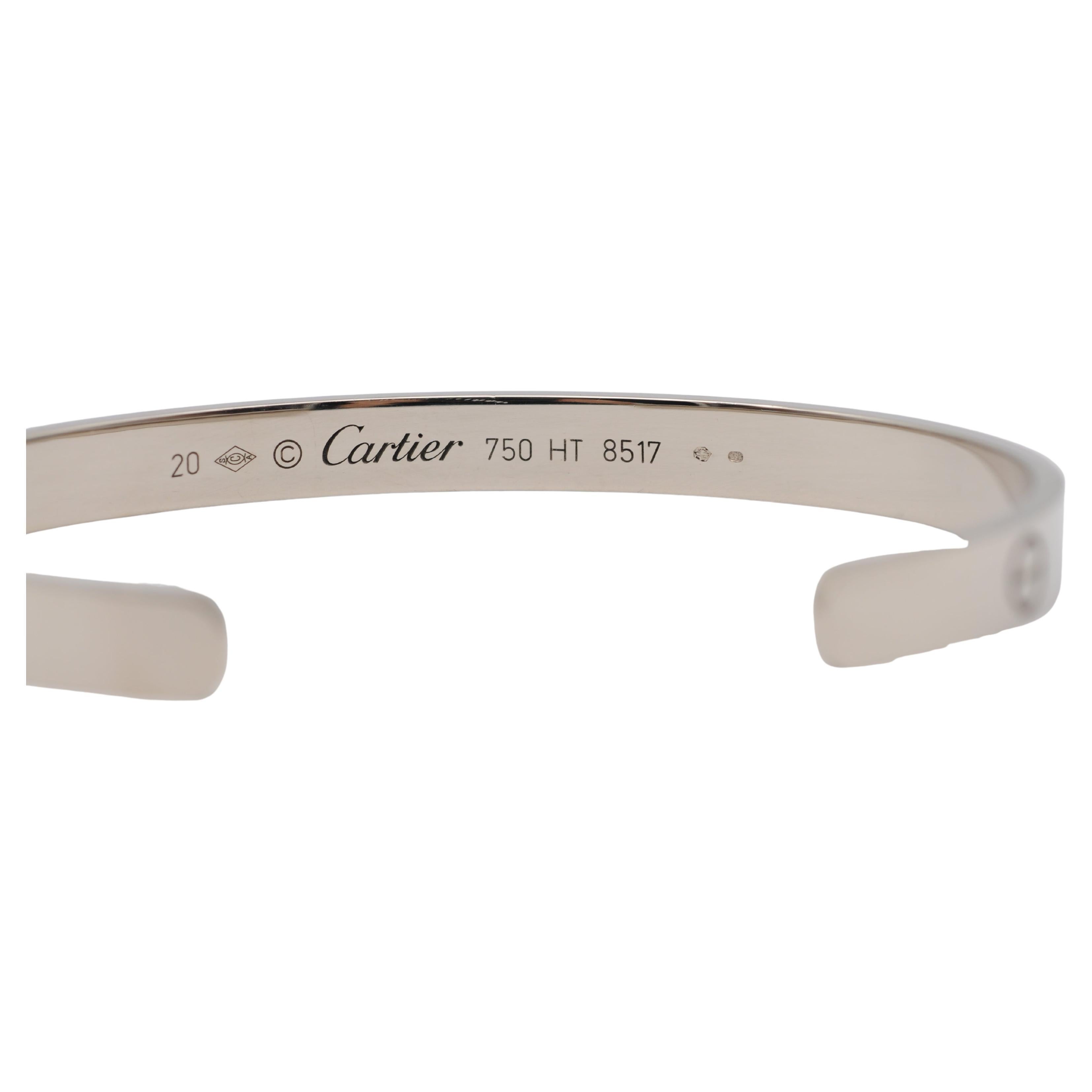 Bracelet Love de Cartier en or blanc, 27.8g en vente 5