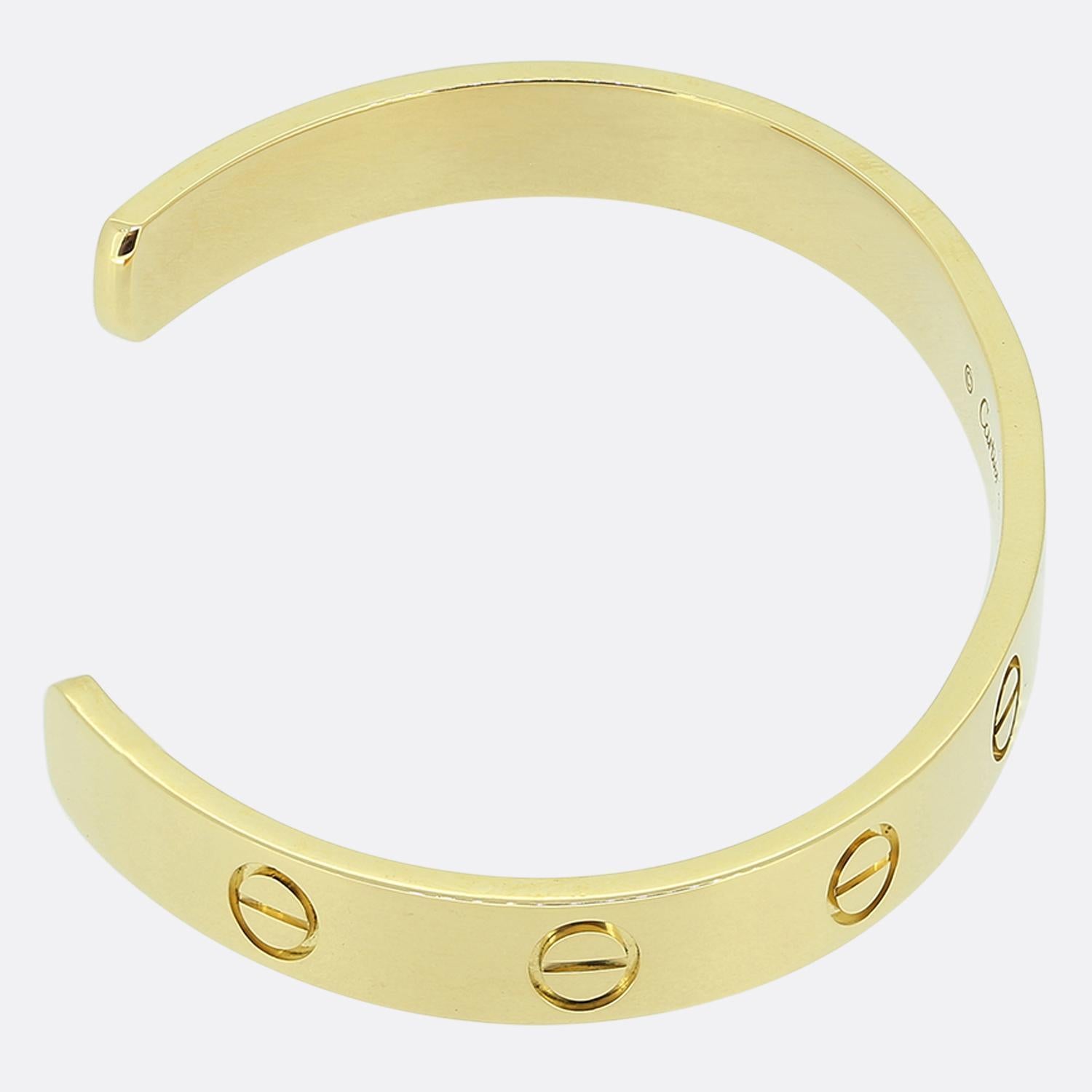 Brazalete Cartier LOVE Talla 16 en Excelente Estado en London, GB