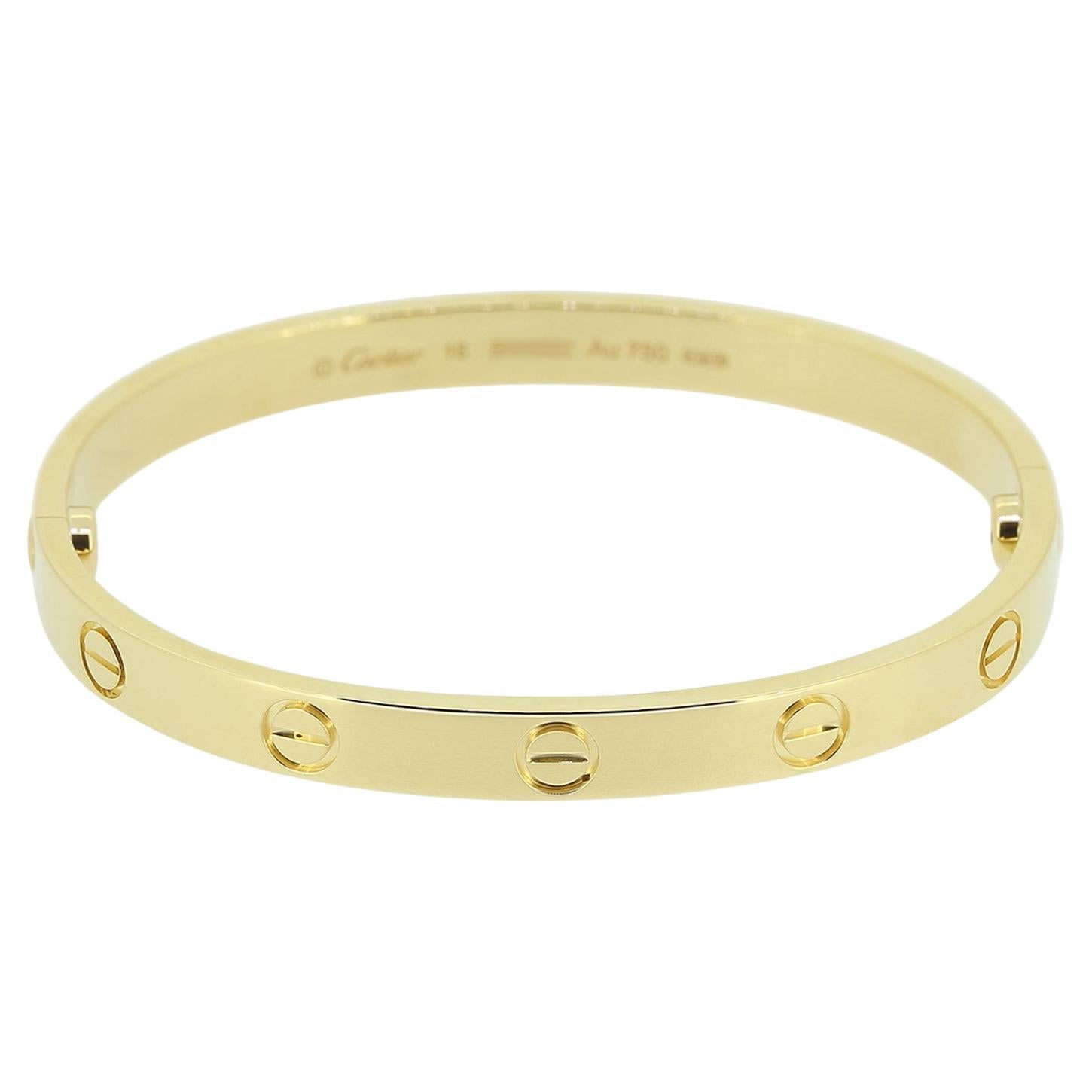 Cartier LOVE Bangle Size 16 For Sale