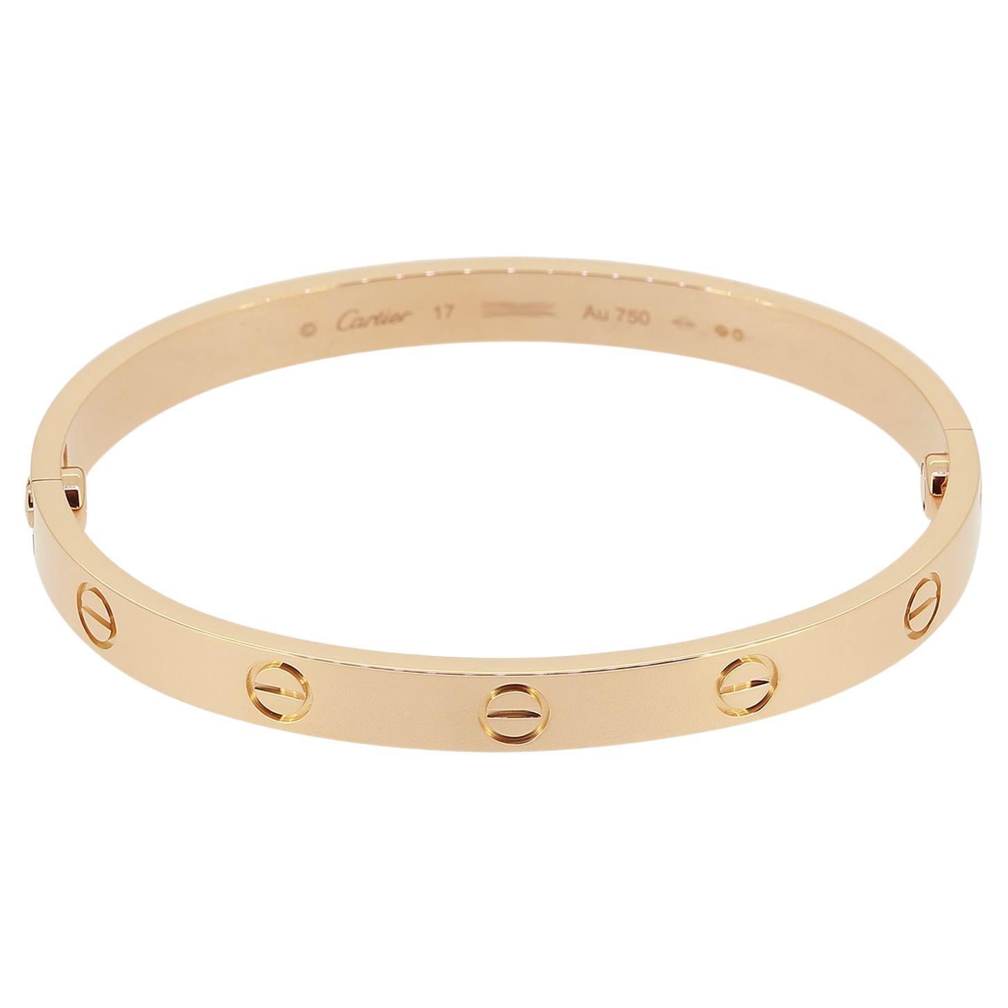 Cartier LOVE Bangle Size 17 For Sale