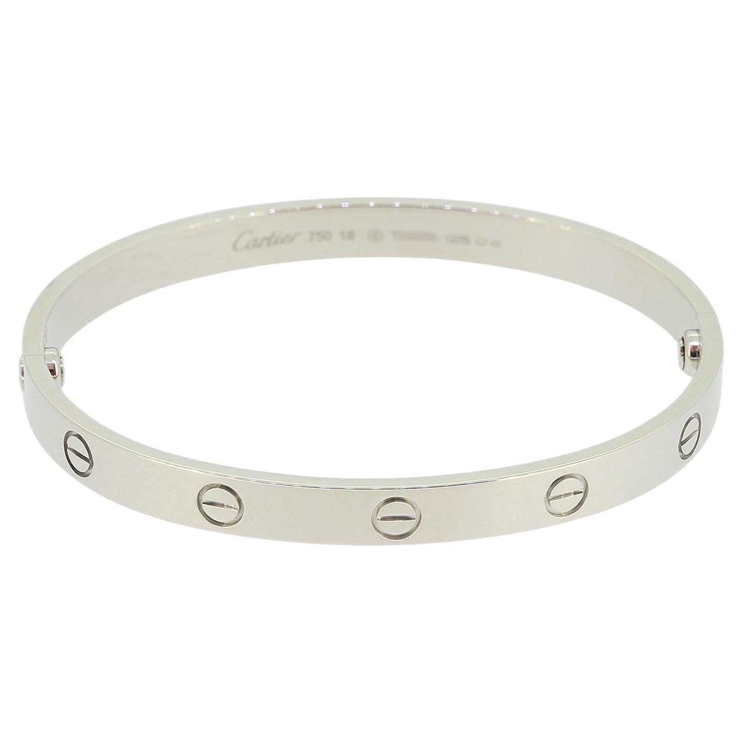 Cartier LOVE Bangle Size 18 For Sale
