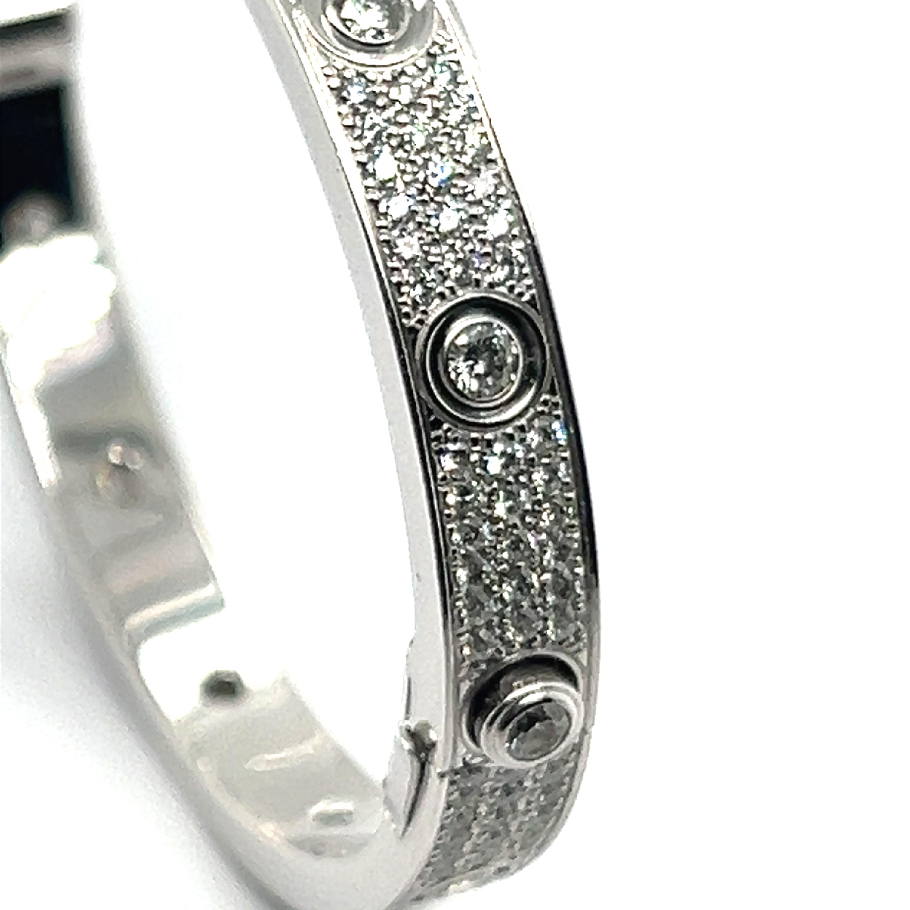 Cartier Love Bangle with Diamonds in 18 Karat White Gold  For Sale 5