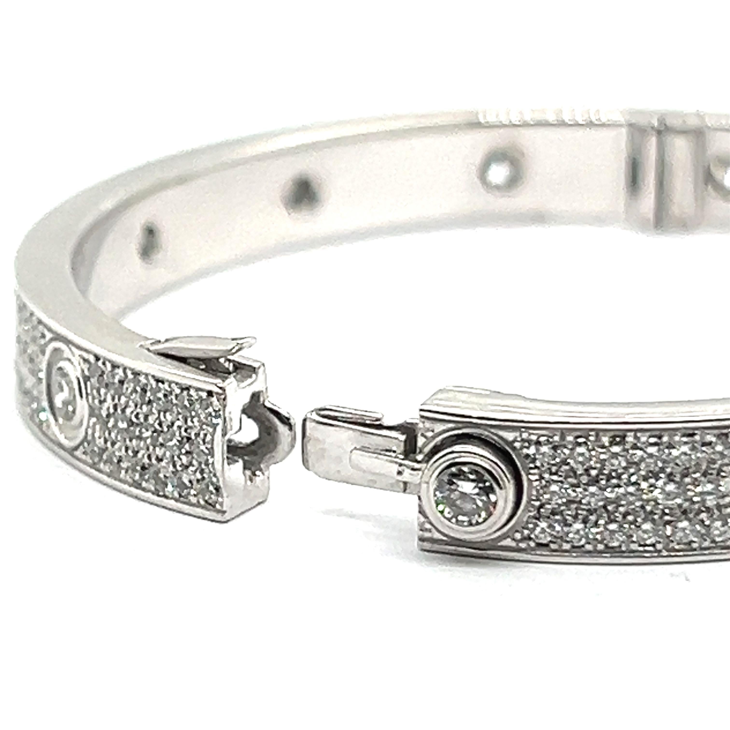 Cartier Love Bangle with Diamonds in 18 Karat White Gold  For Sale 7