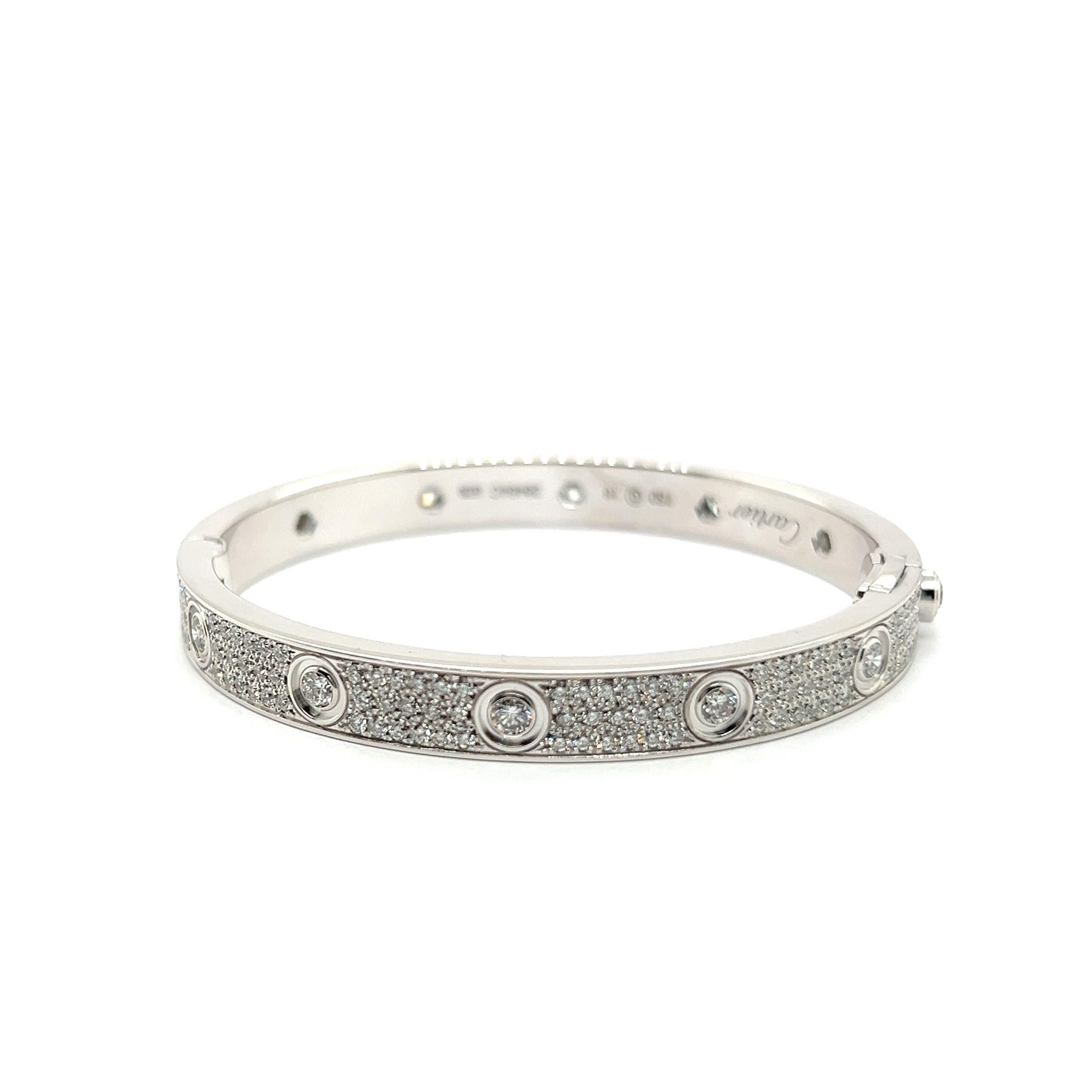 Cartier Love Bangle with Diamonds in 18 Karat White Gold  For Sale 2
