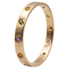 Cartier Love Bangle with Multicolor Gemstones in 18k Rose Gold