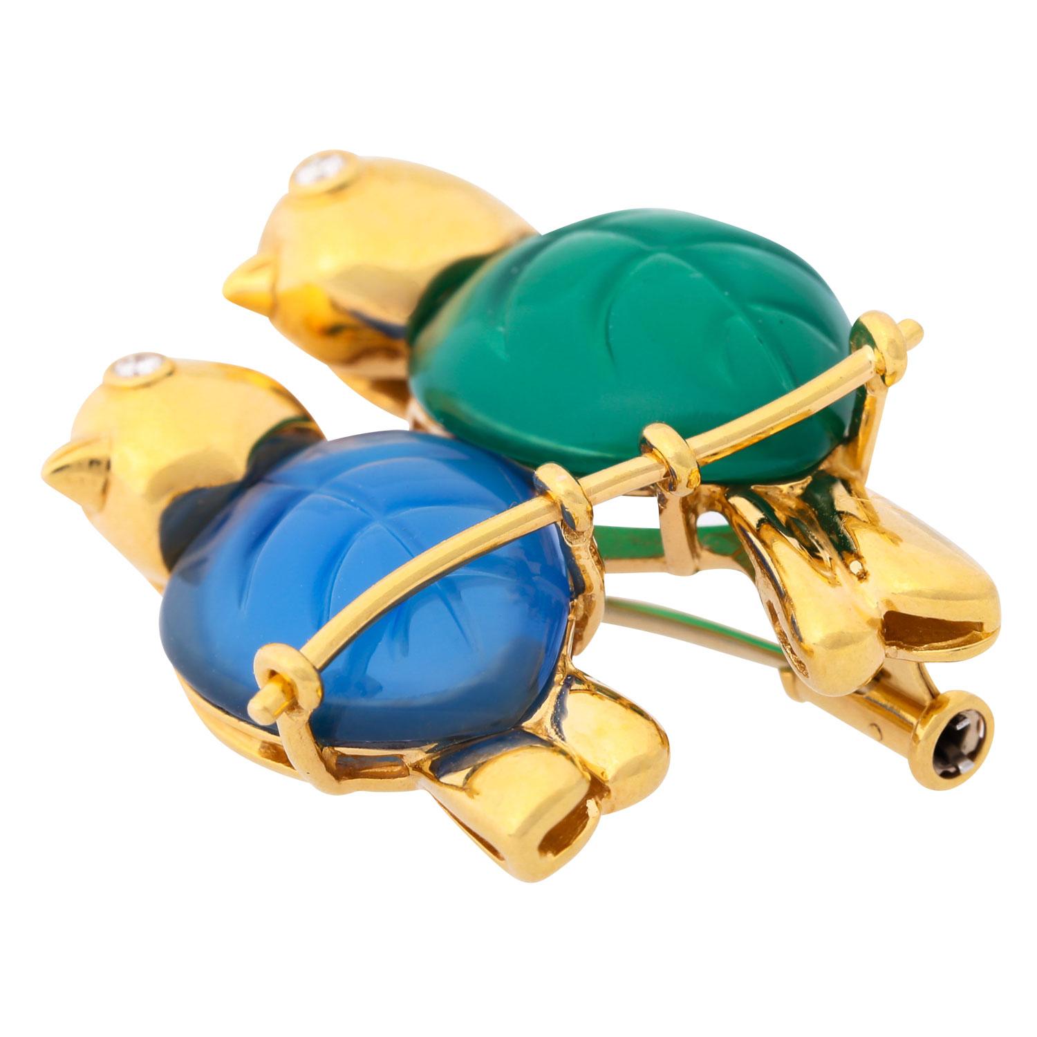 Taille brillant Broche Love Birds de CARTIER en vente