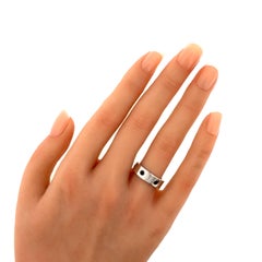 Cartier LOVE Black Sapphire 18k White Gold Band Ring w/Cert Size US 4.75 EU 49