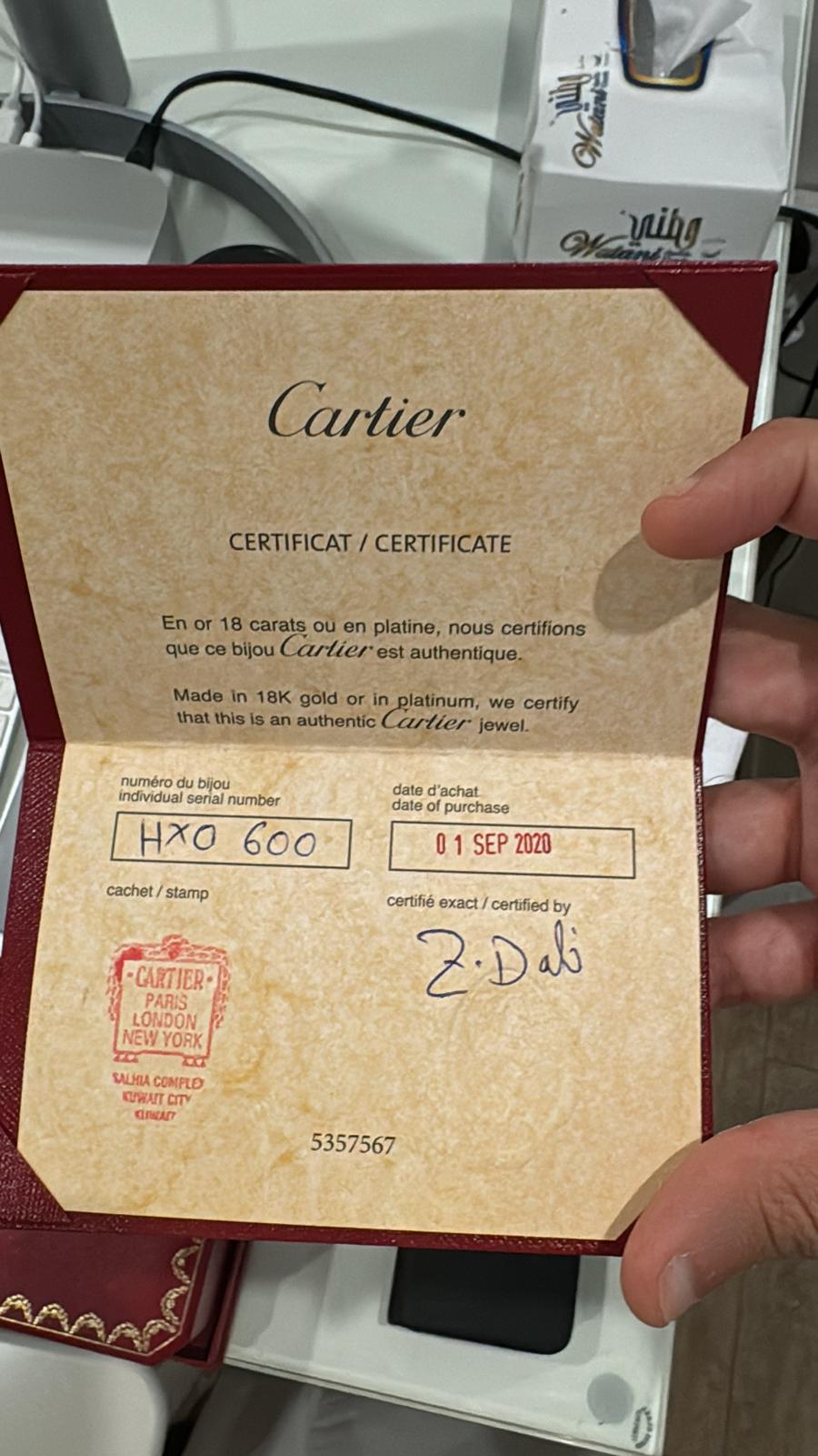 Cartier Love Bracalet - 750 PG - Size 21 - Full Set - 3