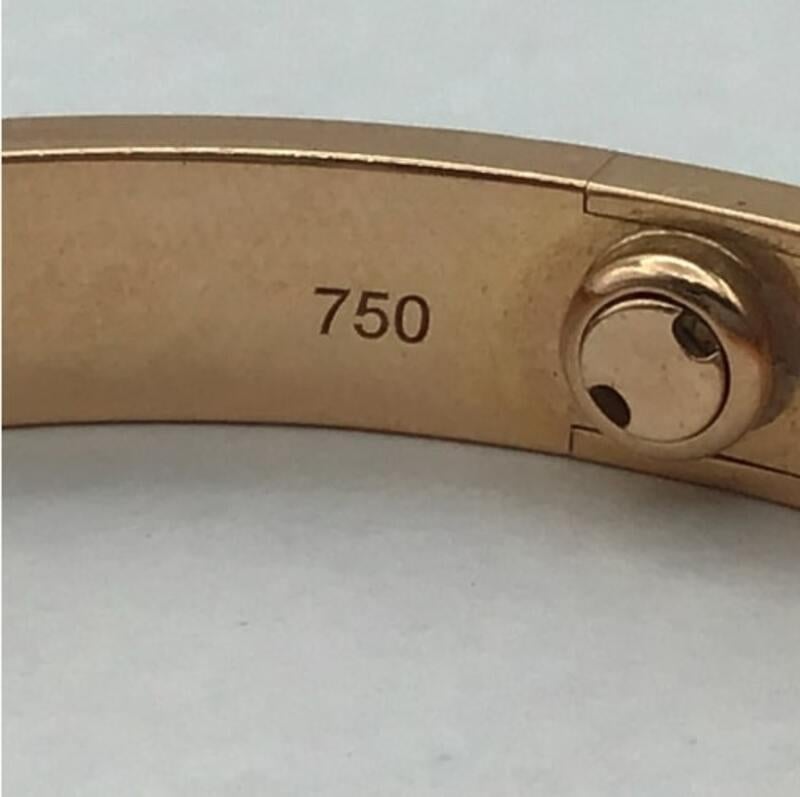 Modern Cartier Love Bracalet Half Diamond  Bracalet- 750PG - Size 17 - 30.9g