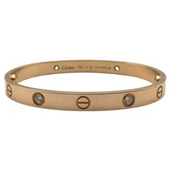 Cartier Love Bracalet Half Diamond  Bracalet- 750PG - Size 17 - 30.9g