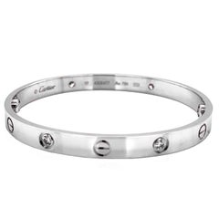 Bracelet Cartier Love 0.42ct 4 Diamants Brilliante Taille 17 Or blanc