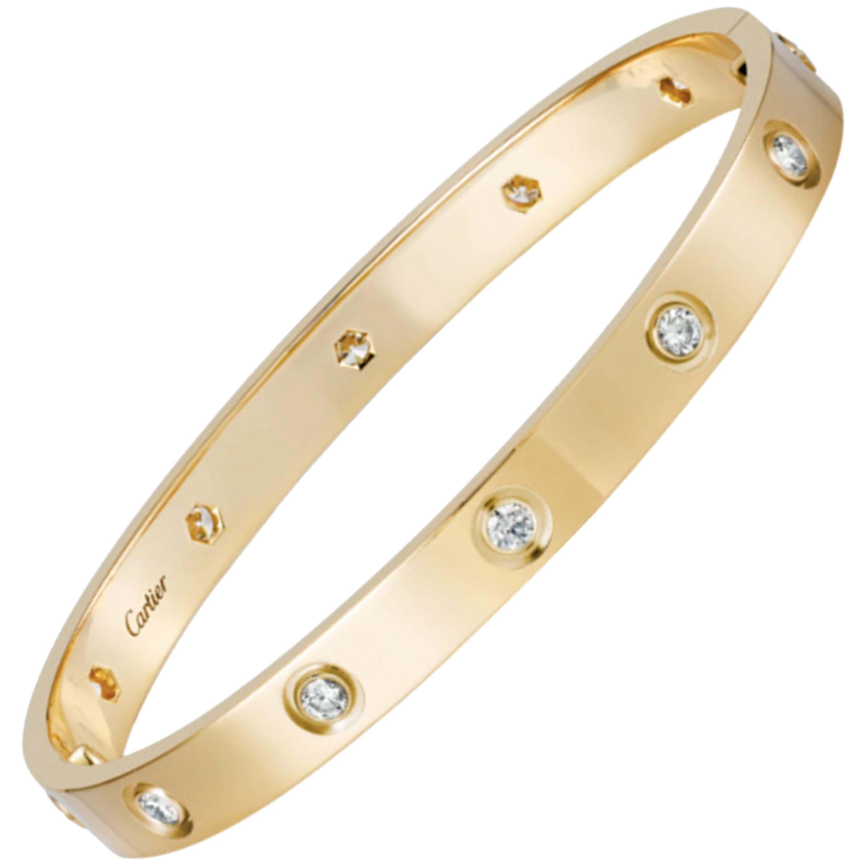 Cartier Love Bracelet 10 Diamond in 18 Karat Yellow Gold