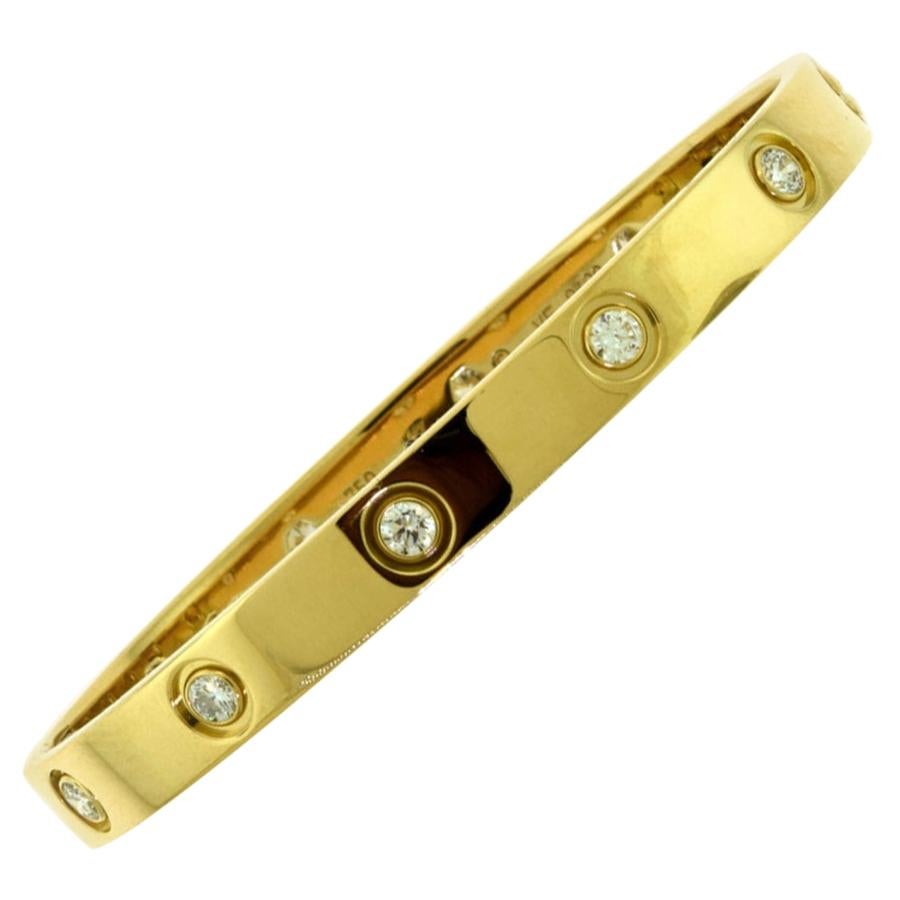 Cartier Love Bracelet 10 Diamond in 18 Karat Yellow Gold