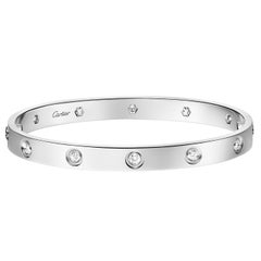 Cartier Bracciale dell'Amore 10 Diamanti Modello Classico Oro Bianco 18K Bangle