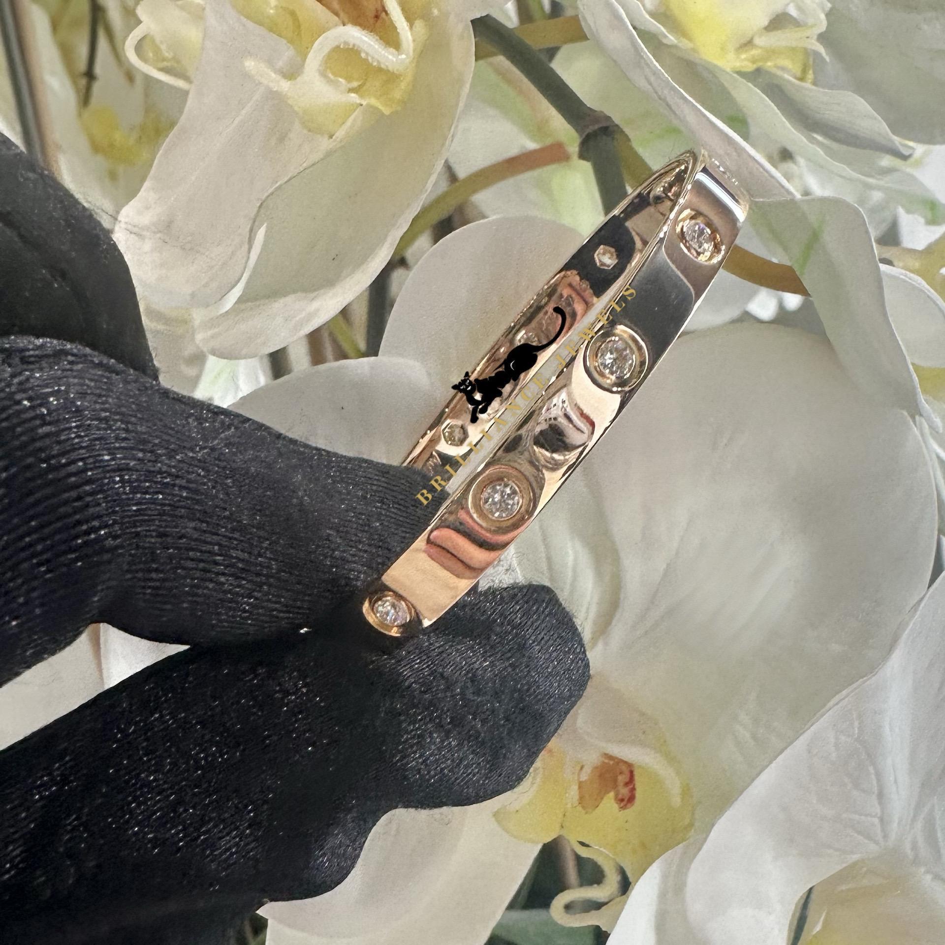 Cartier Love Armband 10 Diamanten in 18k Rose Gold, Größe 16, Classic Größe Damen im Angebot