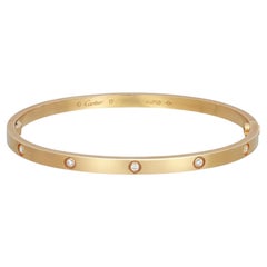 Cartier Love Bracelet 10 Diamonds Small Model 18K Yellow Gold Size 17