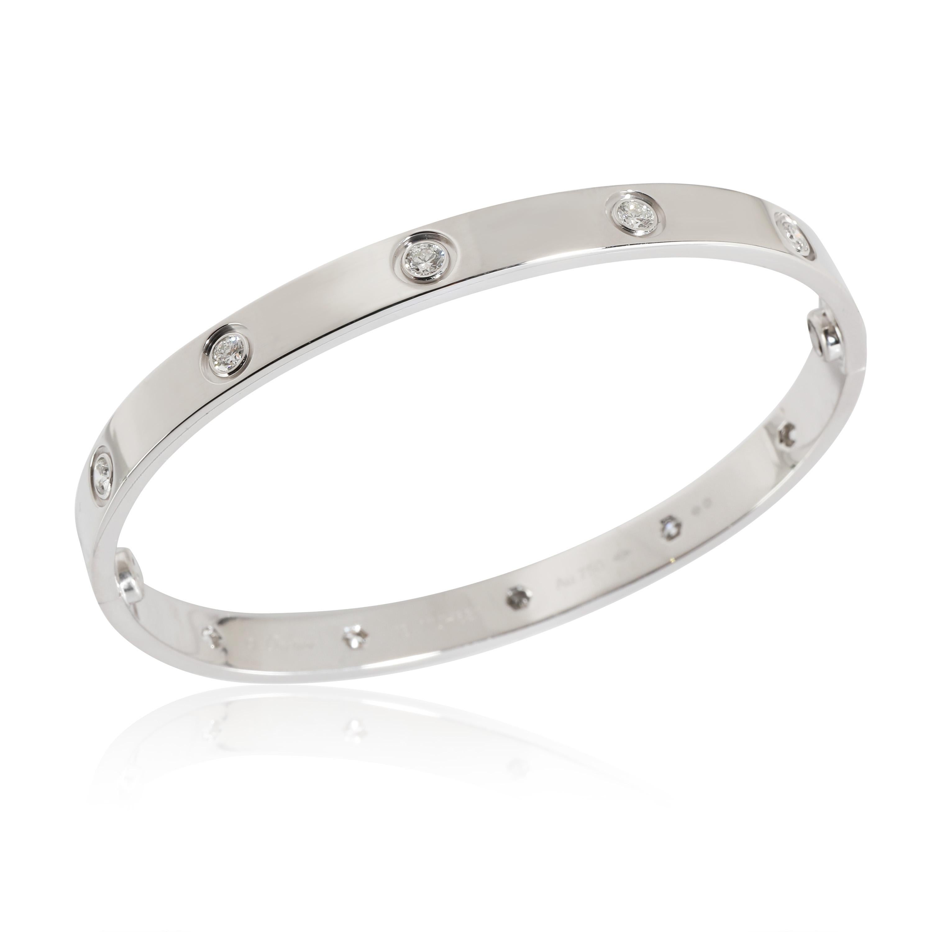 Cartier Bracelet Love, 10 diamants (or blanc) Excellent état - En vente à New York, NY