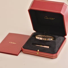 Cartier Love Bracelet 10 Multi Gemstone Rose Gold Size 17