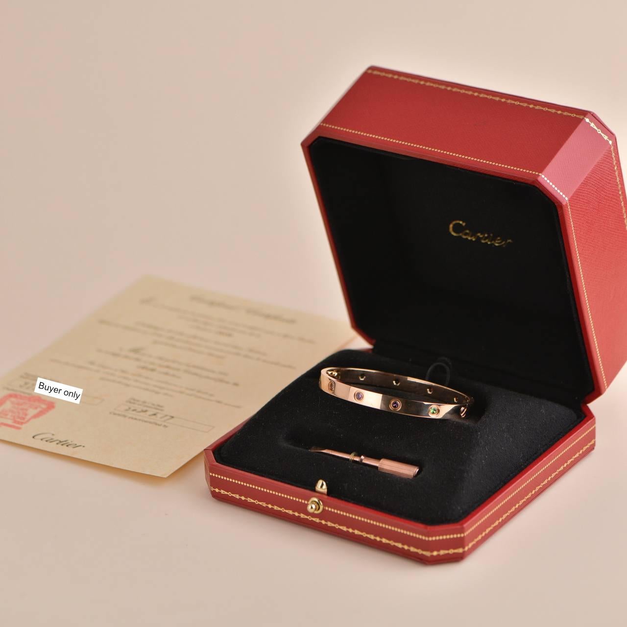 SKU	CT-1987
Comes With	Full Set (Box + Card)
Date	2020
Model	B6036518
Serial Number	JI****
Size	18 
Metal	18k Rose Gold
Stones	Pink Sapphire, Orange Garnet, Yellow Sapphire, Green Garnet, Amethyst
Weight	31.97