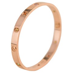 Cartier Love Bracelet 10 Multi Gemstone Rose Gold Size 18