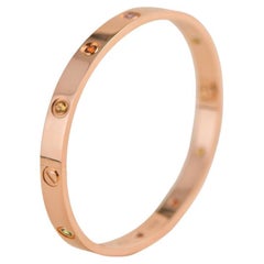 Cartier Love Bracelet 10 Multi Gemstone Rose Gold Size 18